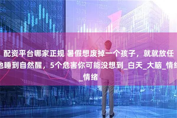 配资平台哪家正规 暑假想废掉一个孩子，就就放任他睡到自然醒，5个危害你可能没想到_白天_大脑_情绪